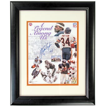 Walter Payton Autographed Chicago Bears Framed Photograph (Stacks of Plaques COA)