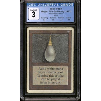 Magic the Gathering Unlimited Mox Pearl CGC 3 MODERATELY/HEAVILY PLAYED (MP/HP)