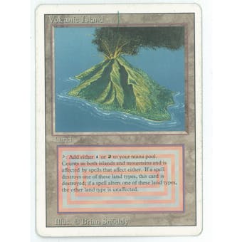 Magic the Gathering 3rd Ed (Revised) Single Volcanic Island - MODERATE PLAY (MP) with Pen mark
