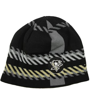 Pittsburgh Penguins Old Time Hockey Black Bolgar Beanie Knit Hat (Adult OSFA)