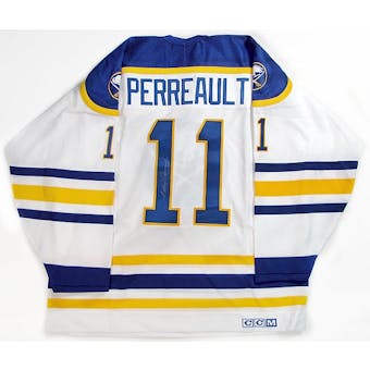 Gilbert Perreault Autographed Buffalo Sabres XL White Jersey Throwback