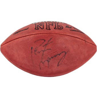 Peyton Manning Autographed Denver Broncos Wilson Football Blue Faded Signature (Press Pass)