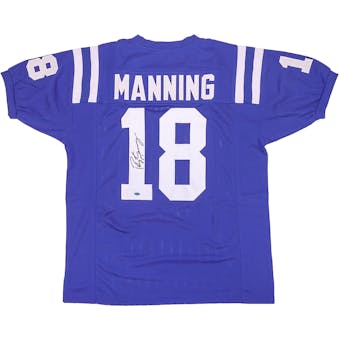Peyton Manning Autographed Indianapolis Colts Blue Jersey (Mounted Memories)