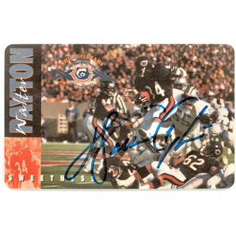 Walter Payton Autographed Chicago Bears 1985 Super Bowl Champs Phone Card (Steiner)