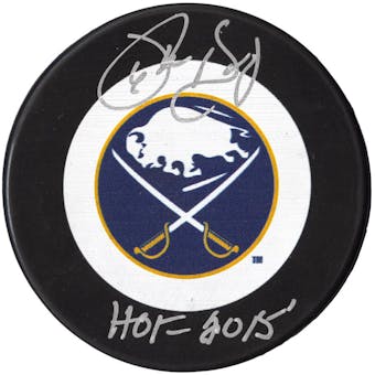 Phil Housley Autographed Buffalo Sabres Throwback Hockey Puck