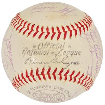 1964 Dodgers vs Phillies Autographed Team Signed Baseball (JSA COA)
