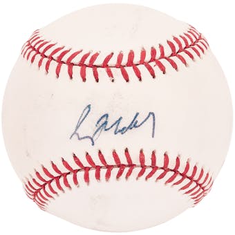 Greg Maddux Autographed Chicago Cubs National League Baseball (Press Pass) GD