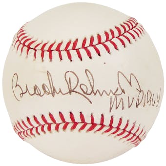 Brooks Robinson Autographed Baltimore Orioles MLB Baseball w/MVP 1964 (PSA)