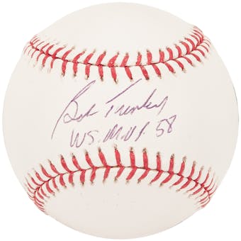 Bob Turley Autographed New York Yankees Official MLB Baseball w/"WS MVP 58" (Tristar)