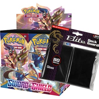 Pokemon Sword & Shield Booster Box and BCW Deck Protectors COMBO
