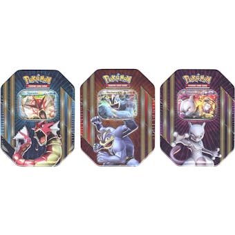Pokemon Triple Power Tin (Set of 3) (Shiny Gyarados-EX, Mewtwo-EX & Machamp-EX)