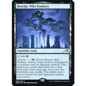 Magic the Gathering Neon Dynasty Prerelease FOIL Boseiju, Who Endures LIGHTLY PLAYED (LP)