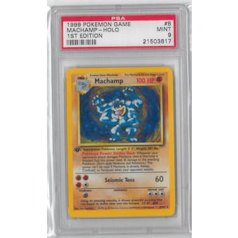 Pokemon Base Set 1 1st Ed. Single Machamp 8/102 - PSA 9 *21503617*