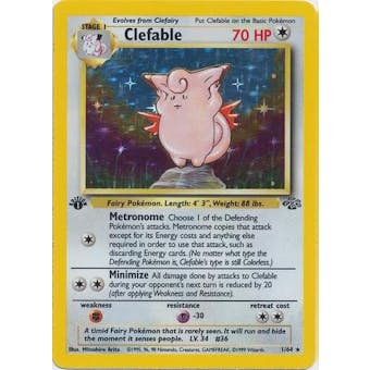 Pokemon Jungle 1st Ed. Single Clefable 1 - MODERATE PLAY (MP)