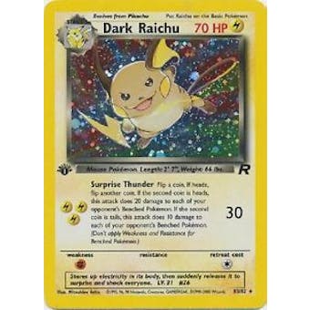 Pokemon Team Rocket 1st Ed. Single Dark Raichu 83 - NEAR MINT (NM)