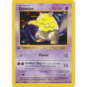 Pokemon 1st Ed. Single Drowzee 49 - MODERATE PLAY (MP)