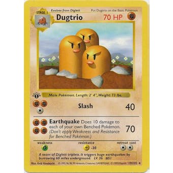 Pokemon 1st Ed. Dugtrio 19 - MODERATE PLAY (MP)