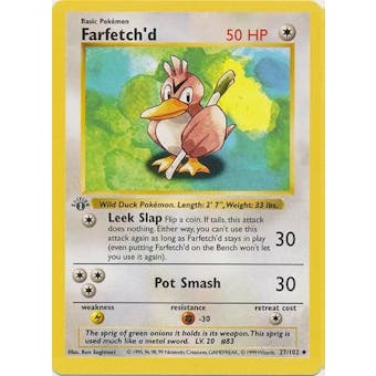 Pokemon 1st Ed. Single Farfetch'd 27 - NEAR MINT (NM)