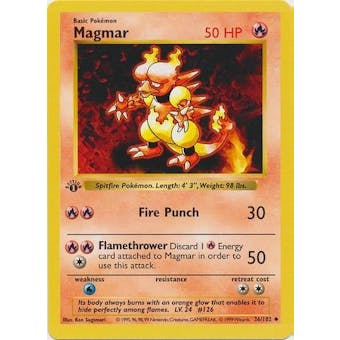 Pokemon 1st Ed. Single Magmar 36 - NEAR MINT (NM)