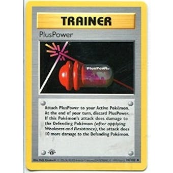 Pokemon Base Set 1st Ed. Single PlusPower 84 - SLIGHT PLAY (SP)