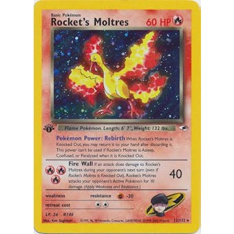 Pokemon Team Rocket 1st Ed. Single Rocket's Moltres 12/132 - SLIGHT PLAY (SP)