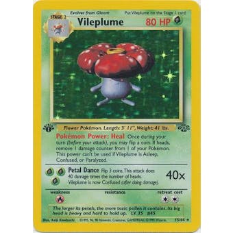 Pokemon Jungle 1st Ed. Single Vileplume 15/64 - MODERATE PLAY (MP)