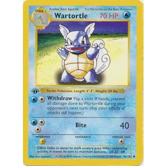Pokemon Base Set 1st Ed. Single Wartortle 42 - SLIGHT PLAY (SP)