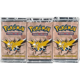 Pokemon Fossil Booster Pack X3 - Three Zapdos Art Booster Packs