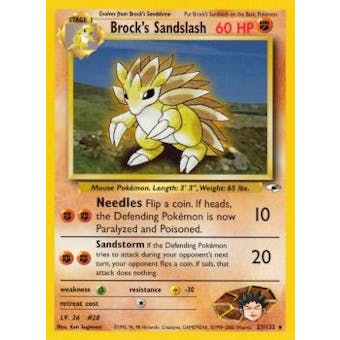 Pokemon Gym Heroes 1st Edition Single Brock's Sandslash 23/132 - SLIGHT PLAY (SP)