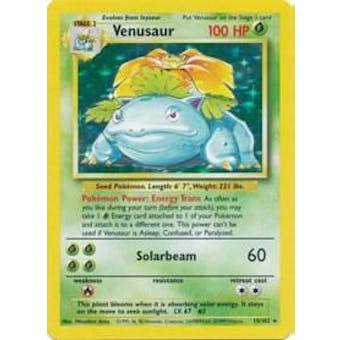 Pokemon Base Set 1 Single Venusaur 15/102 - HEAVY PLAY (HP)