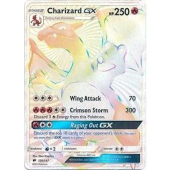 Pokemon Burning Shadows Single Charizard GX Secret Rare 150/147 - NEAR MINT