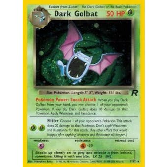 Pokemon Team Rocket 1st Edition Single Dark Golbat 7/82 - SLIGHT PLAY (SP)