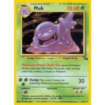 Pokemon Fossil Single Muk 13/62 - SLIGHT PLAY (SP)