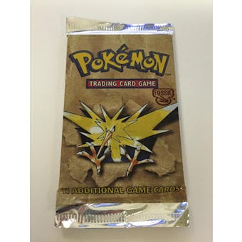 Pokemon Fossil Unlimited Booster Pack Zapdos Art UNSEARCHED UNWEIGHED