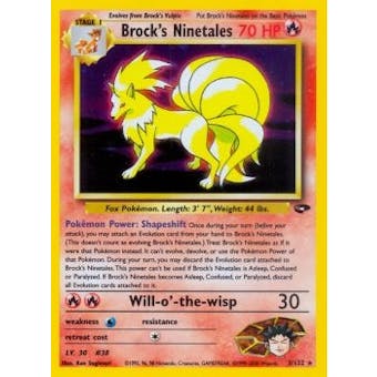 Pokemon Gym Challenge Single Brock's Ninetales 3/132 - SLIGHT PLAY (SP)