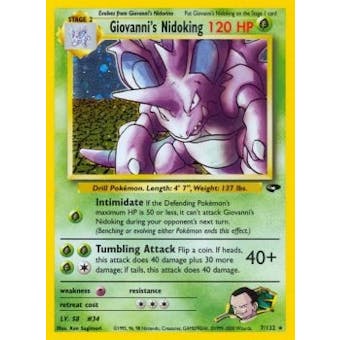 Pokemon Gym Challenge Single Giovanni's Nidoking 7/132 - SLIGHT PLAY (SP)