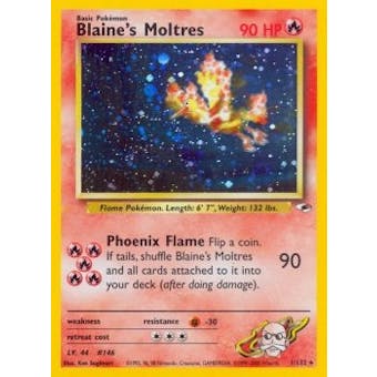 Pokemon Gym Heroes Single Blaine's Moltres 1/132 - HEAVY PLAY (HP)