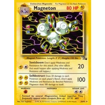 Pokemon Fossil 1st. Edition Single Magneton 26/62 - SLIGHT PLAY (SP)