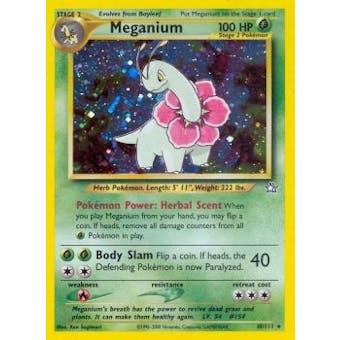 Pokemon Neo Genesis Single Meganium 10/111 - MODERATE PLAY (MP)