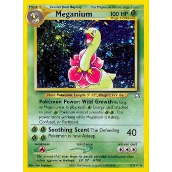 Pokemon Neo Genesis 1st Ed. Single Meganium 11 - MODERATE PLAY (MP)
