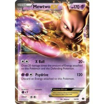 Pokemon BW Next Destinies Single Mewtwo EX 54/99 - SLIGHT PLAY (SP)