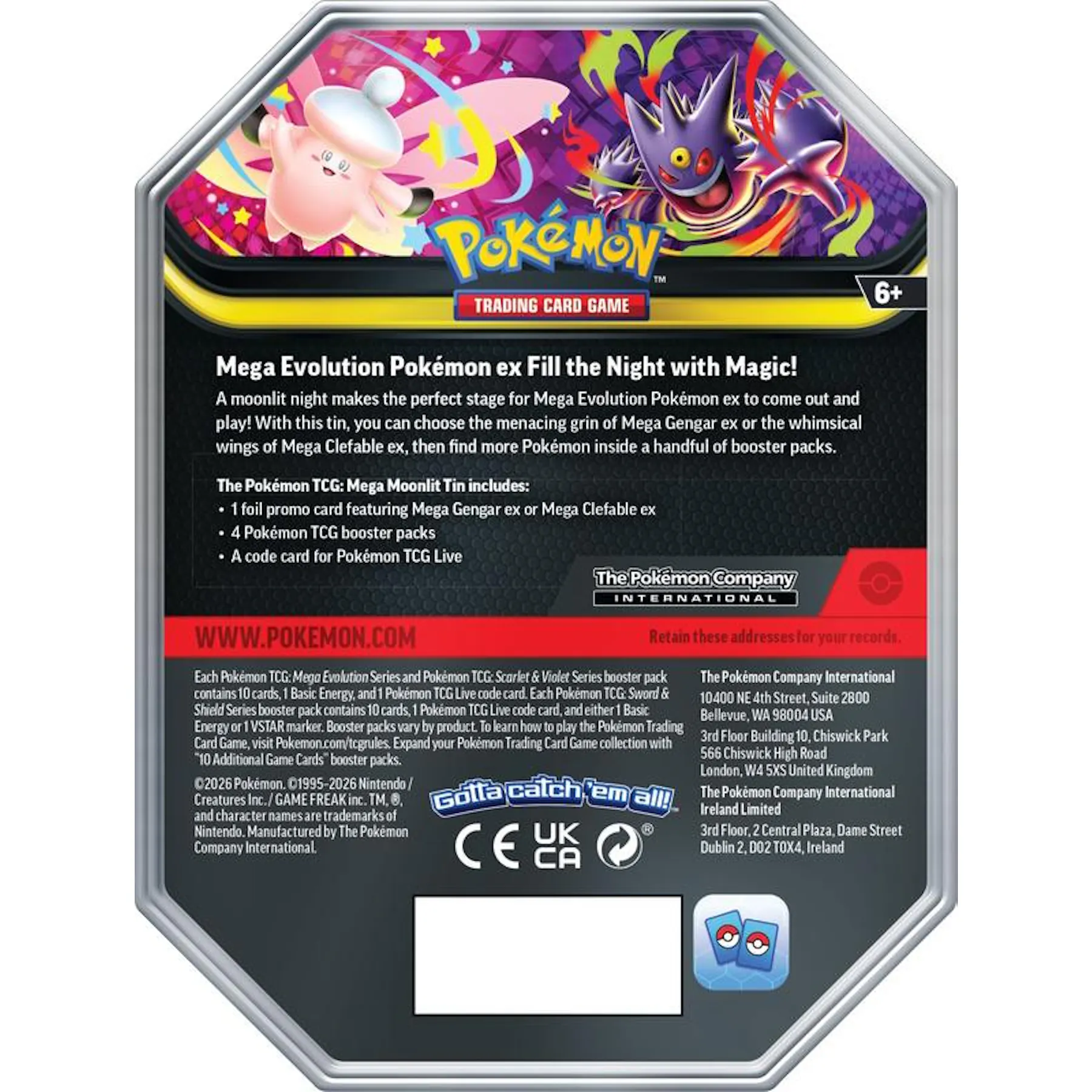 Pokemon Mega Moonlit Tin (Presell) | DA Card World Pokemon Mega Moonlit Tin (Presell) | DA Card World