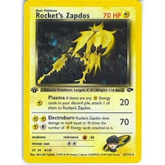 Pokemon Gym Challenge Single 1st Edition Rocket's Zapdos - Near Mint (NM/M)