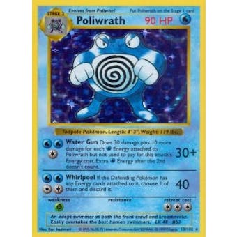 Pokemon Base Set 1 Single Poliwrath 13/102 - MODERATE PLAY (MP)