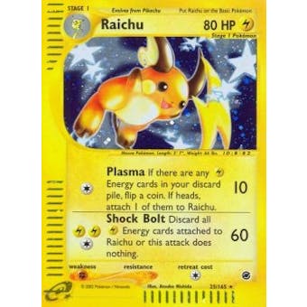 Pokemon Expedition Single Raichu 25/165 REVERSE FOIL - SLIGHT PLAY (SP)