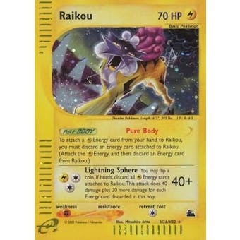Pokemon Skyridge Single Raikou H26/H32 - MODERATE PLAY (MP)