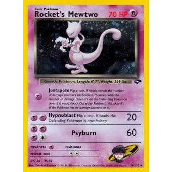 Pokemon Gym Challenge Single Rocket's Mewtwo 14/132 - HEAVY PLAY (HP)