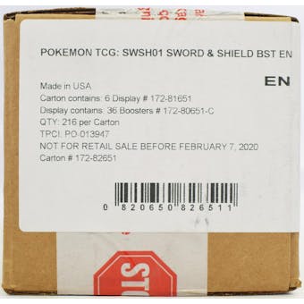 Pokemon Sword & Shield Booster 6-Box Case