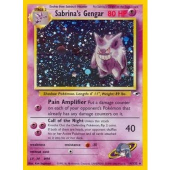 Pokemon Gym Heroes 1st Edition Single Sabrina's Gengar 14 - SLIGHT PLAY (SP)