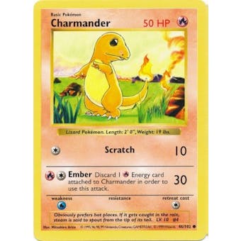 Pokemon Base Set SHADOWLESS Single Charmander 46 - NEAR MINT (NM)